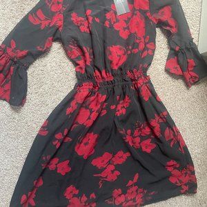 Black & Red Floral Dress